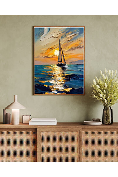 Tuba Decor Tablo dintr-o singură bucată cu rame din lemn pentru sufragerie, s...