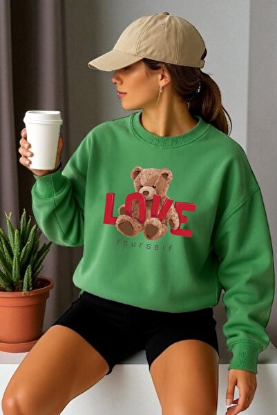 ArtYus Unisex dukserica sa dugim rukavima i transferom medveda ljubavi Štampa...
