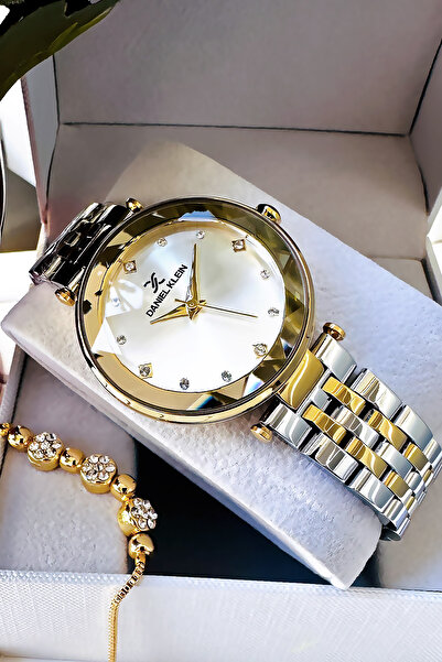 Daniel Klein Orijinal Kadın Kol Saati 3 Atm Su Geçirmez Iki Renk Çelik Kordon Bileklik Dkby2016c2