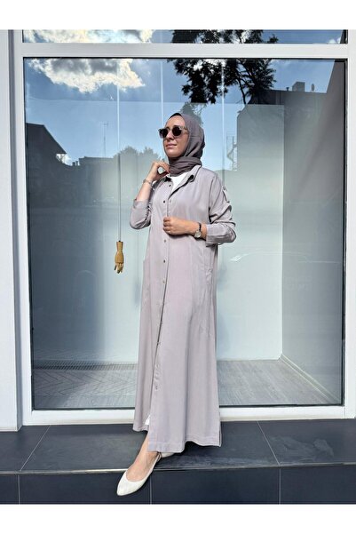 Invee 7154 قبعة نسائية بتفاصيل جيبية بلون حجري