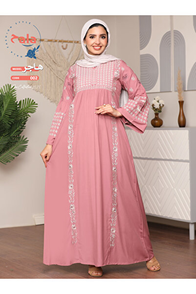 Hala جلابية استقبال فبران قطن انسياية ومريحة وتطريز خيط يدوى