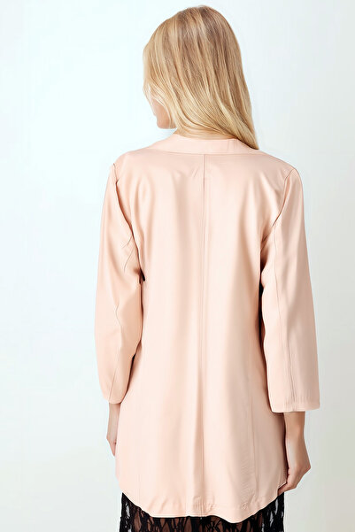 armonika Women's Beige Oversize Jacket with Pockets Arm-26K001005