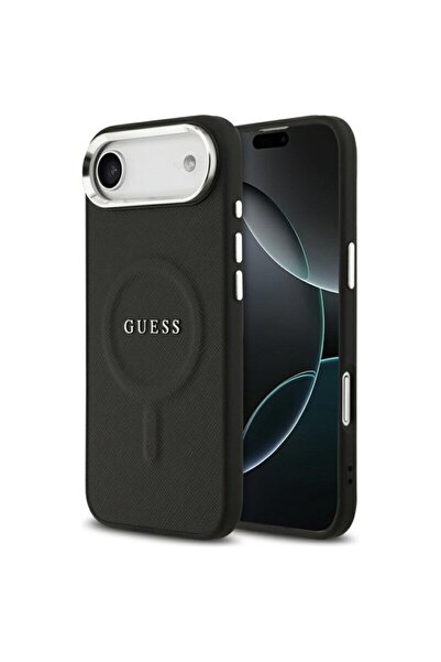 Guess Husă originală pentru iPhone 17 Air, cu logo clasic, MagSafe, neagră