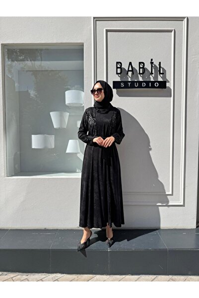 MissWhence 38801 Piece Patterned Women's Dress Black