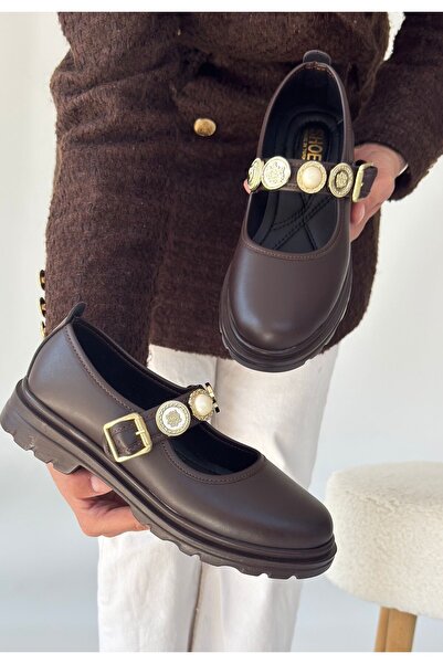 BESKAR Okira Brown Leather Oxford Shoes