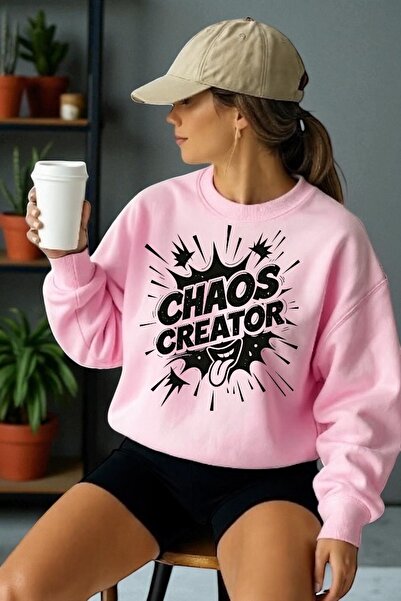 ArtYus Унісекс довгий рукав Chaos Creator з принтом на велосипедному комірі