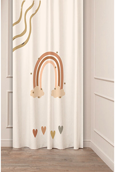 GREENDECOR Rainbow Beige Plain Cream Patterned Design Digital Printed Modern ...