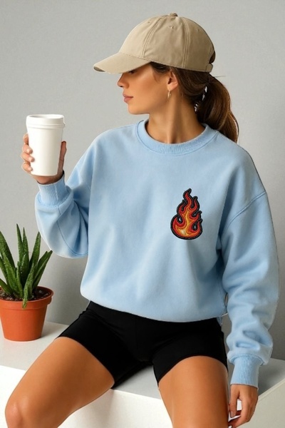 ArtYus Унісекс довгий рукав з принтом Alev Transfer, світшот з велосипедним к...