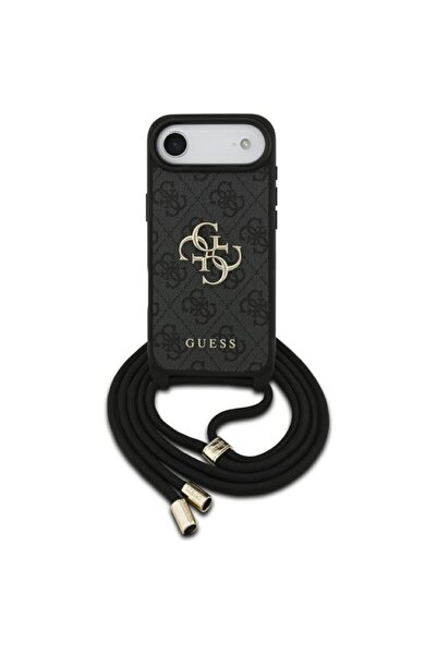 Guess Carcasă Crossbody Cord 4G cu logo mare pentru iPhone 17 Air, neagră