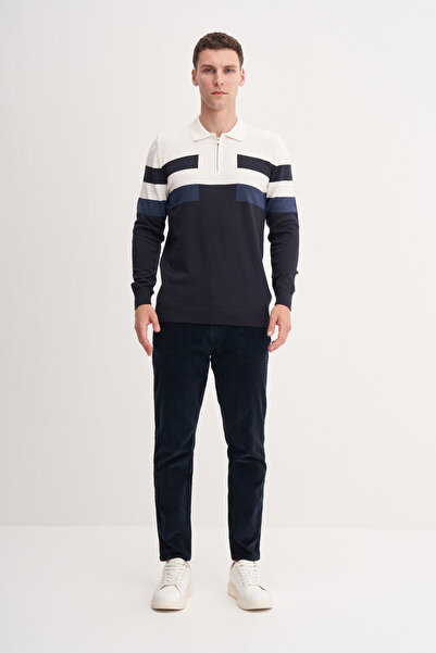 Cazador Cotonel Karışımlı Slim Fit Premium Polo Yaka Kazak-33145