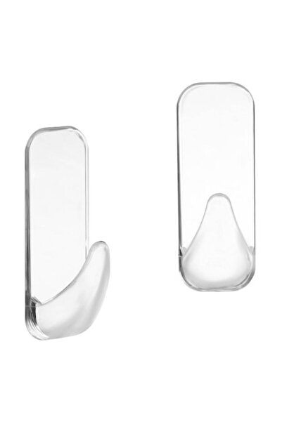 ANTBRO Set of 10 Antbro® self-adhesive transparent plastic hooks for small items, 3 x 8 cm