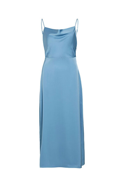 VILA Γυναικείο φόρεμα κοκτέιλ μπλε VILA-14085601 BLISSFUL BLUE