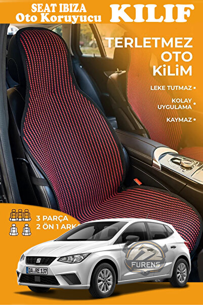 STS Oto Aksesuar غطاء مقعد سيارة متوافق مع سلسلة سيات إيبيزا الحمراء الفاخرة،...