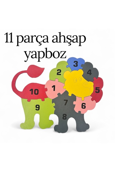 Pemina 11 Parça Sayılı Ahşap Yapboz (3 mm MDF)