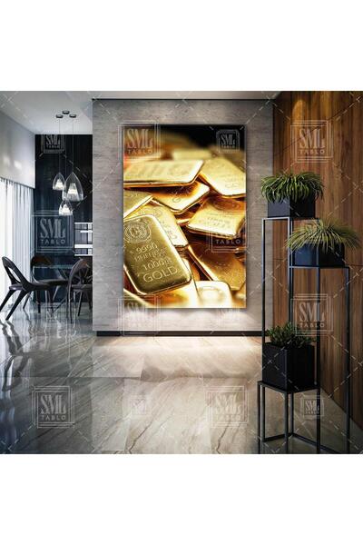 SML TABLO Gold Nuggets Gold Jeweler Decor Pictură pătrată pe pânză
