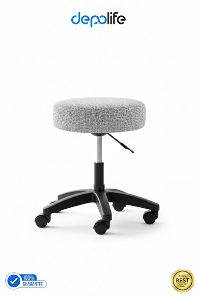 Depolife Tedy Yükseklik Ayarlı Ergonomik Ofis Kasiyer Sekreter Makyaj Tekerle...