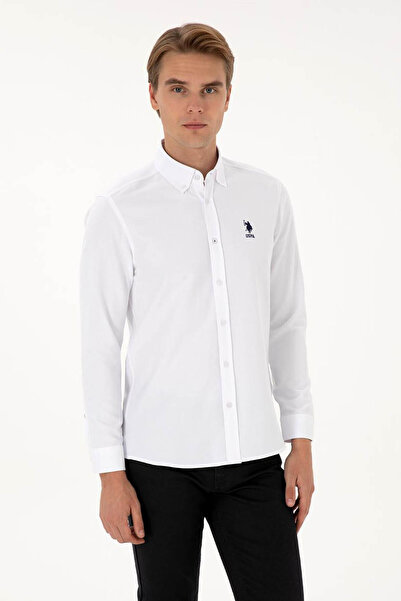 U.S. Polo Assn. Nova025K Біла чоловіча сорочка 2225592