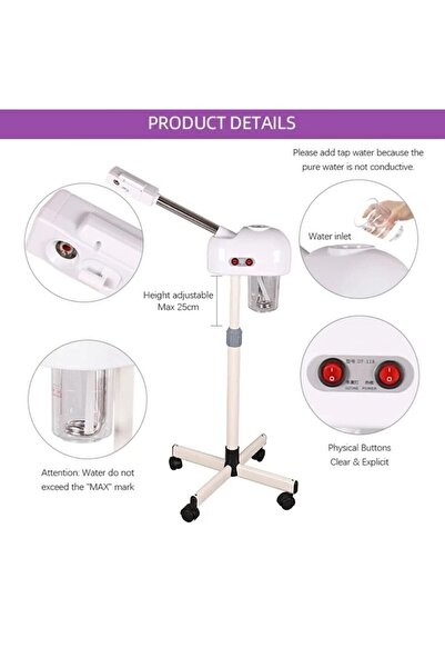 woodhub Ozonlu Sıcak Buhar Makinası, Ayaklı, Dokunmatik Ekran, Beyaz