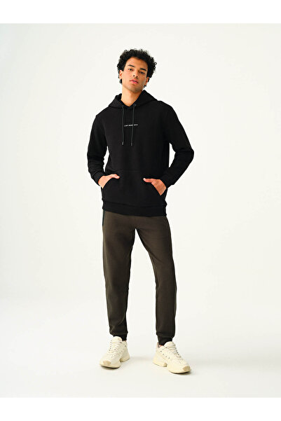 Loft Ανδρικό φούτερ με κανονική εφαρμογή σε μαύρο χρώμα Lf2034269