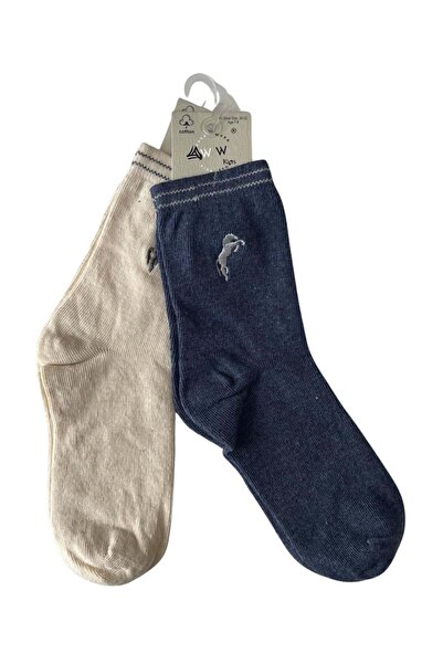 ww waka waka kids store Boys' 2-Piece Cotton Patterned Socks Set Comfortable and Stylish Everyday Socks