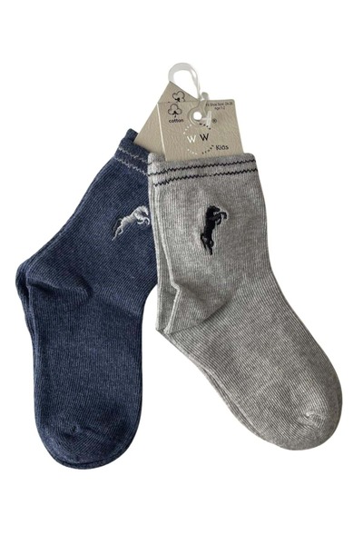 ww waka waka kids store Boys' 2-Piece Cotton Patterned Socks Set Comfortable and Stylish Everyday Socks