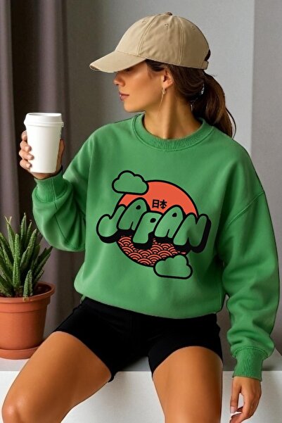 ArtYus Унисекс дълъг ръкав Япония трансфер печат велосипедна яка суитшърт