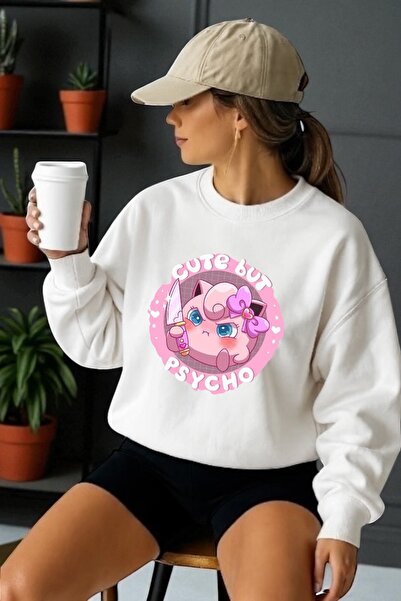 ArtYus Tricou unisex cu mânecă lungă Psycho Jiggle Puff Transfer cu imprimeu ...