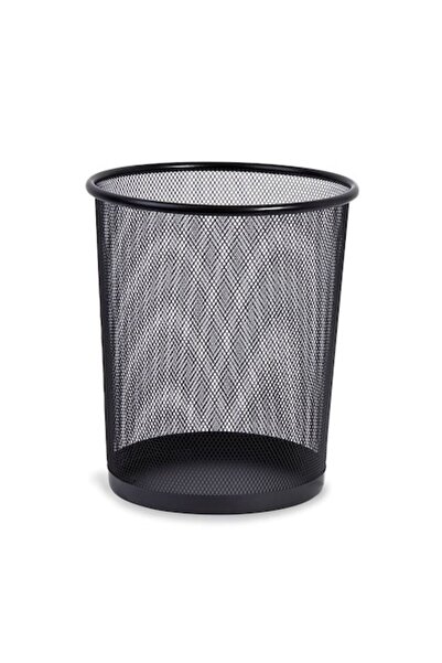 ANTBRO metal office trash bin, black, Ø25x26cm - 8.5L