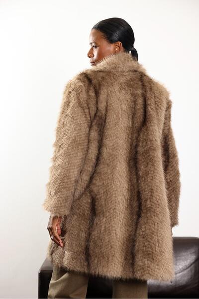 5in1Canpolat Light Mink Midi Length Voluminous Fur