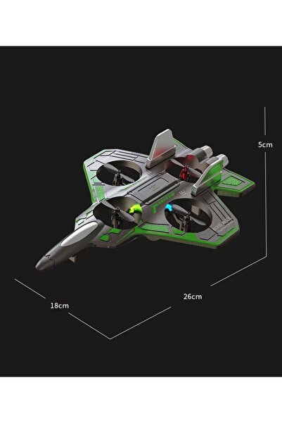 Buldug RC Savaş Uçağı Drone – LED Işıklı, Akrobatik Quadrocopter (Yeşil / Mavi / Turuncu)