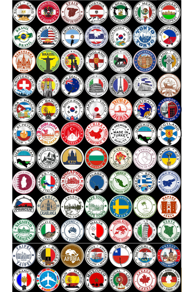 TELLGRAF مجموعة ملصقات السفر (51×30 سم، قطعة واحدة)