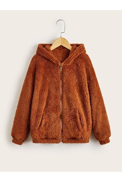 shop Καφέ βελούδινο χειμερινό κλείσιμο με φερμουάρ