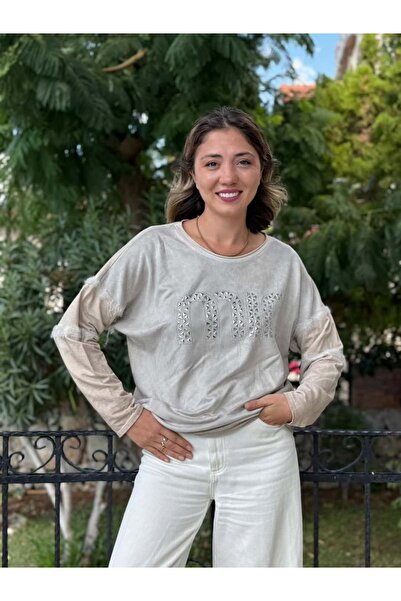 Punta Otantik Nc53659C Italian Min Stone Cotton Sweatshirt Cream