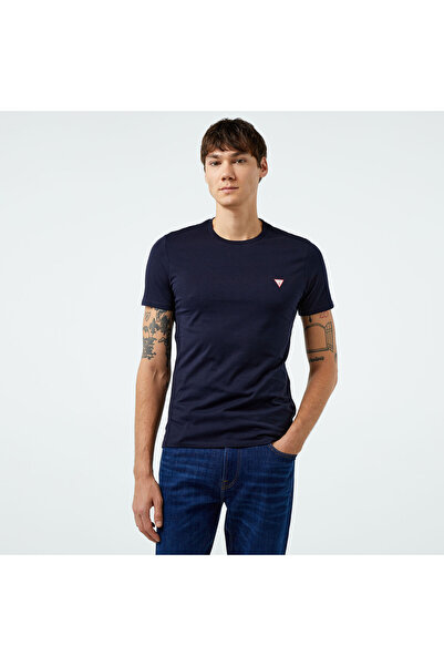 Guess Mid Organic Stream Jersey Erkek Lacivert T-Shirt
