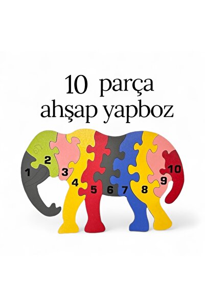 Pemina 10 Parça Sayılı Ahşap Yapboz (3 mm MDF)