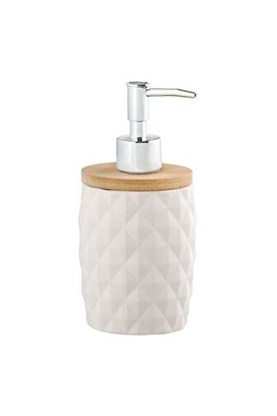 ANTBRO Dozator de săpun Antbro® din ceramică albă cu pompă argintie mată