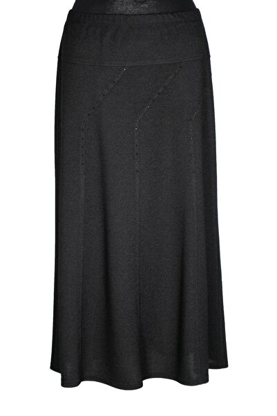 Hermevsim تنورة نسائية شتوية كبيرة الحجم من Hesna، غير مبطنة، مرنة، سوداء اللون