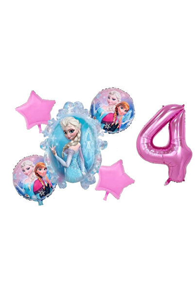 Baloane Vesele Set Baloane Aniversare Tematica Elsa 4 ANI SET301-4
