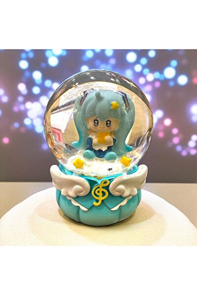 BABUN Işıklı Orta Boy Hatsune Miku Genç Kız Çocuk Hediyesi Dekoratif Kar Küre...