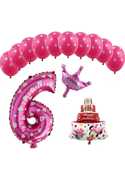 Baloane Vesele Minnie Birthday Set 6 YEARS SET257-6