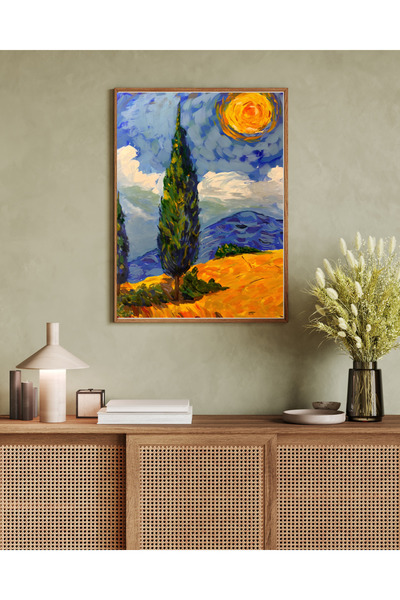 Tuba Decor Tablo dintr-o singură bucată cu rame din lemn pentru sufragerie, s...