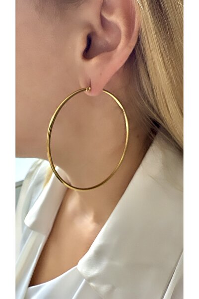 VNS Accessories Steel Big Hoop Earrings (7 cm)