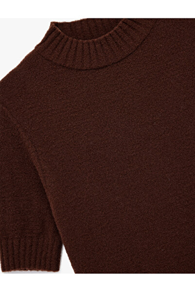 Koton Πλεκτό πουλόβερ με κοντό μανίκι ψηλός λαιμός