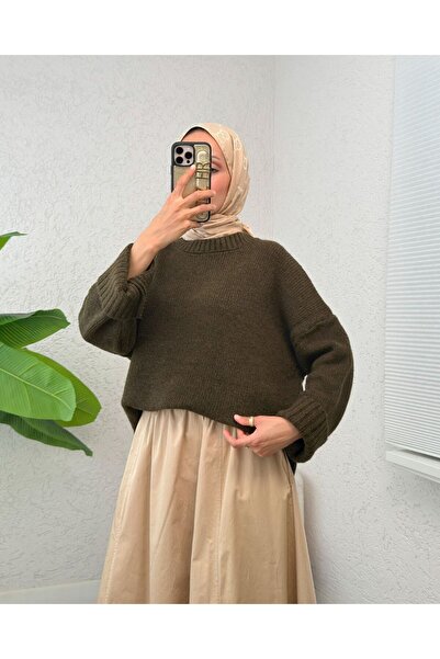 BisuModa Balloon Sleeve Knitted Sweater