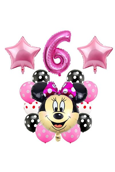 Baloane Vesele Set Aniversar Minnie Mouse 6 ANI SET252-6