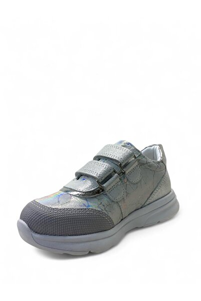 Tuğba Ortopedi 609 Orthopedic 100% Genuine Leather Lightweight Girls' Preschool Silver Sneaker