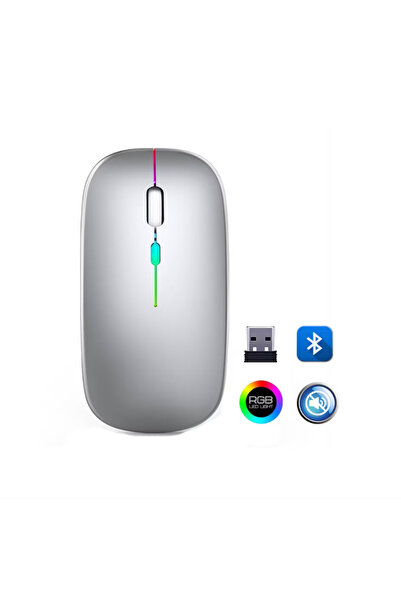 Skygo Ramia Premium | ZR215 Cba100 Rgb Gümüş Şarjlı Mouse | TG-TY-2026