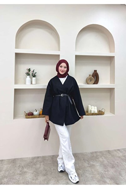 lurex moda Belted Stitched Jacket