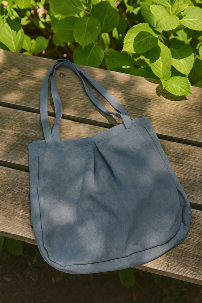 YUNUSOĞLU HOME Dark Gray Multi-Purpose Premium Oversize Plain Medium Size Canvas Women's Hand and Shoulder Bag