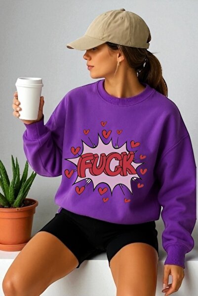 ArtYus Hanorac unisex cu mânecă lungă, cu imprimeu Fuck Transfer și guler tip...